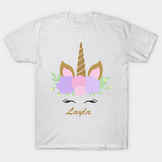 Unicorn Layla - Purple & Pink T-Shirt by karlaestrada